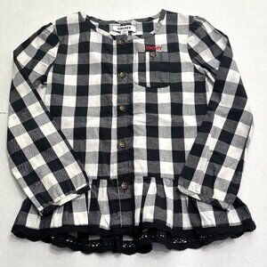 NWOT DKNY Girls Checked Button Up Shirt